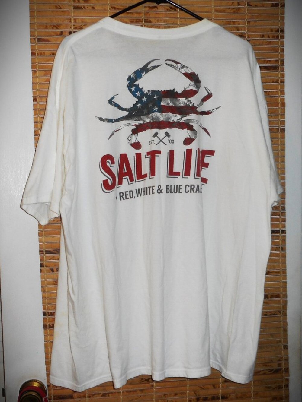 Salt‎ Life Americana Red White & Blue Crab Pocket T-Shirt *Tag Size: 2XL